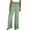 Green, variant on WIZUTIZ Summer Pants for Women Breathable Trendy Loose Wide Leg Beach Pants Elastic Stretch High Rise Full Length Dress Pants Solid Pleated Paperbag Trousers for Ladies Business Date Blue