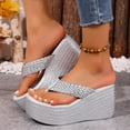 thumbnail image 2 of Dakaela Wedge Sandals for Women Sparkly Arch Support Platform Flip Flops Non Slip Summer Beach Walking Thong Shoes Size 6-10, 2 of 9