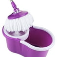 thumbnail image 5 of Floor Mop Microfiber Spin with Bucket 2 Head 360° Easy Rotating Purple Mecor, 5 of 6