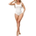 thumbnail image 2 of INSPIRE CHIC Ribbed Shapewear Bodysuits for Women Square Neck Tank Tops Thong Sleeveless Bodyshaper XXL White, 2 of 5