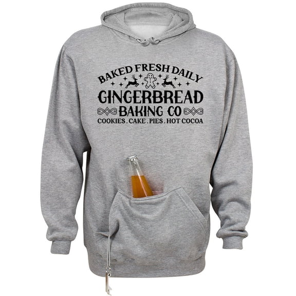 Gingerbread Baking Co Beer Holder Tailgate Hoodie Sweatshirt Unisex Large Oxford