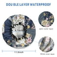 thumbnail image 3 of Shower Caps,Pioneer Flower Floral Print Pattern Waterproof Shower Cap for Women 4 Pieces,Double Reusable Hair Cover for Shower PEVA Elastic Stretch Hem, 3 of 7