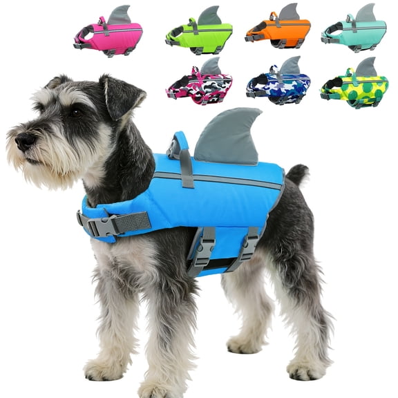 Dog Life Jacket, High Buoyancy Pet Safety Vest with Rescue Handle for Swimming Boating Beach, Ripstop Pet Float Vest Coat for Small Medium Large