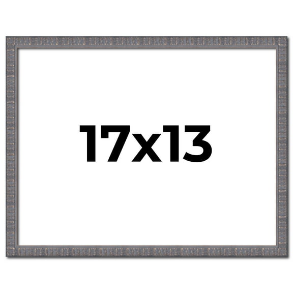 17x13 Frame Slate Blue Distressed Rustic Solid Wood Picture Frame | 0.75 Inch Moulding Width |