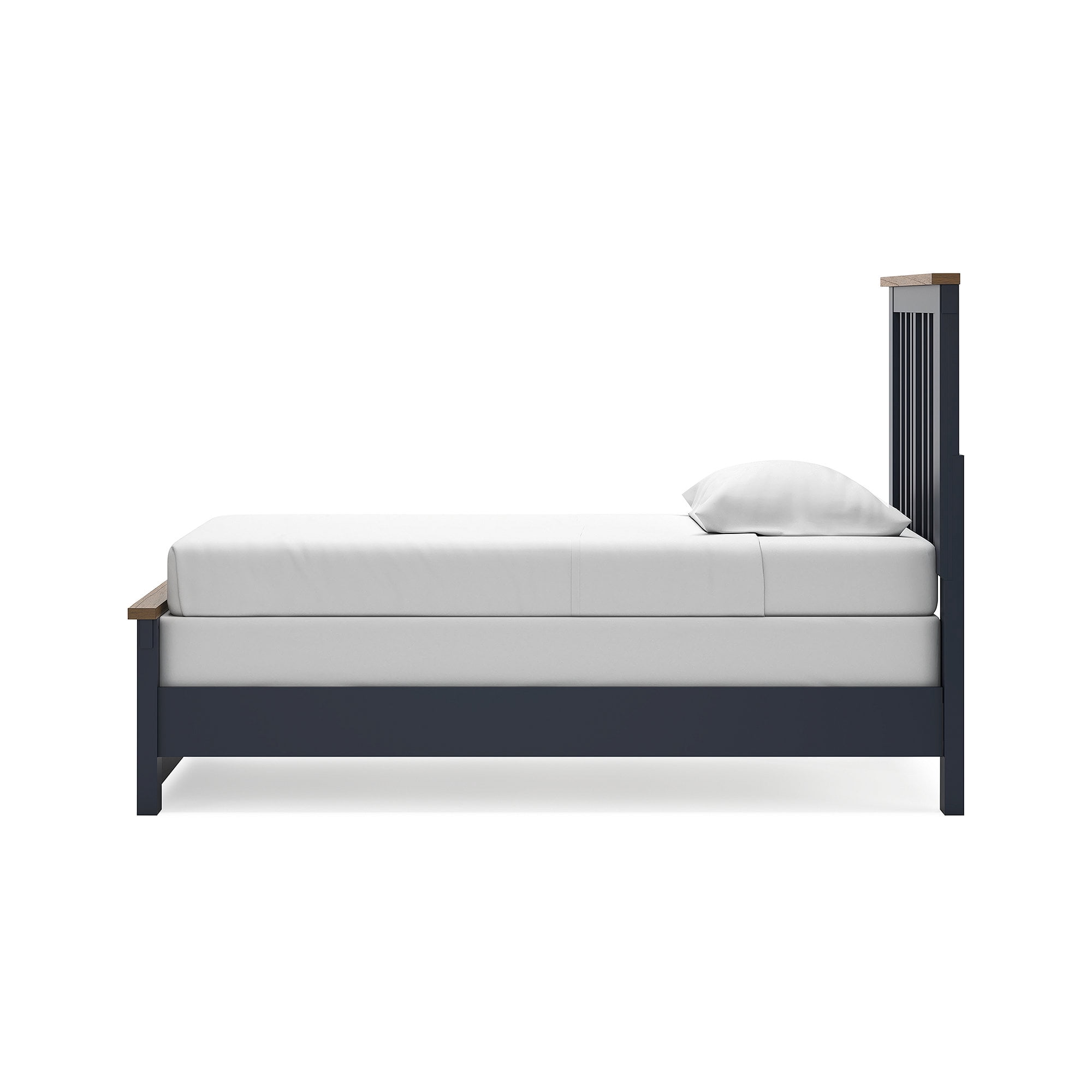 Signature Design by Ashley Landocken Twin Panel Kids Bed, Blue and Brown Finish