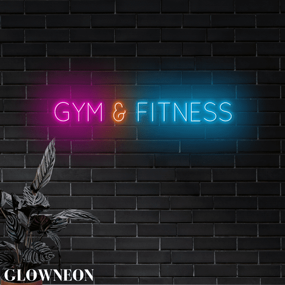 Glowneon Gym & Fitness Led Sign, Fitness Club Neon Wall Art, Gym Sign