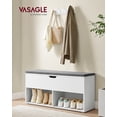 thumbnail image 2 of Cushioned Shoe Bench, 2 Open & 1 Hidden Compartments, White & Gray, Entryway Storage Bench, 2 of 9