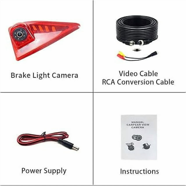 AHD 1080P Car Brake Light Rear View Reverse Backup Camera Compatible For Renault Master Nissan NV400 Opel Vauxhall Movano Vans 2010-2016(CVBS720P-AHD1080P)