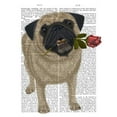 thumbnail image 3 of Fab Funky 12x14 Black Modern Framed Museum Art Print Titled - Pug and Rose, 3 of 5
