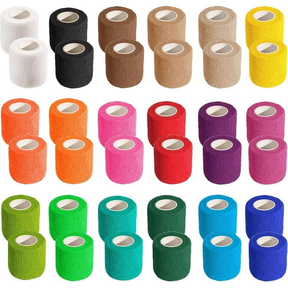 HWZWT 36pcs Self Adhesive Bandage Ankle Yards Elastic Adhesive Bandage Bandage Roll Elastic Self Adhesive Tape Wrist Inch