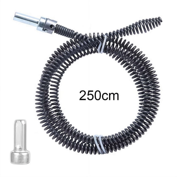 10mm Heavy-Duty Drain Auger Snake Cable with Drill Adapter - Flexible Plumbing Clog Remover for Kitchen, Toilet