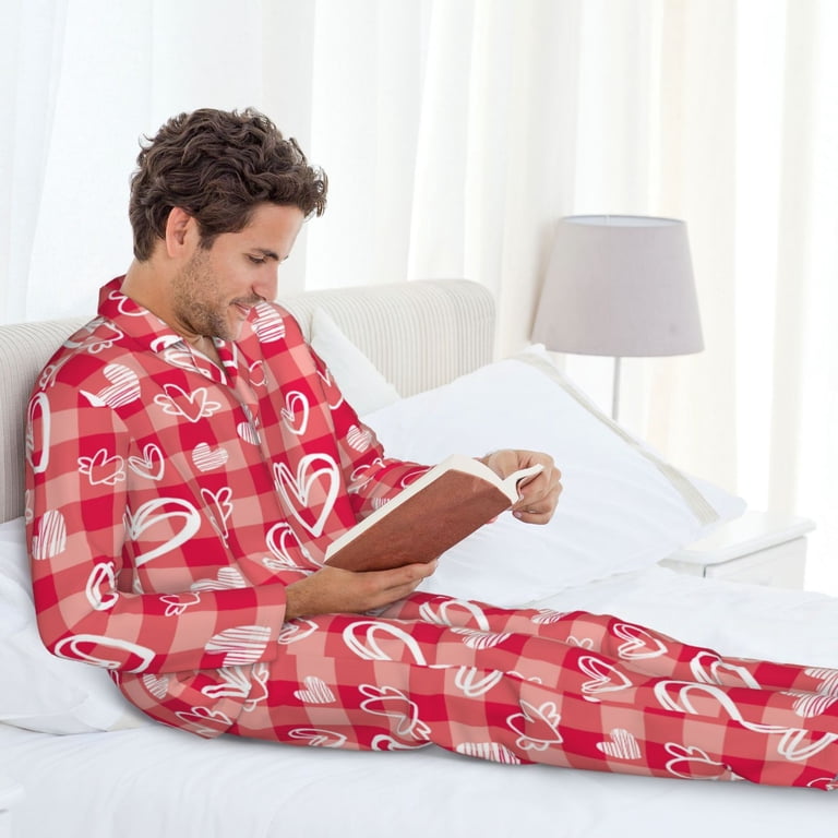 HodJIU Womens Pyjama Set Pjs Valentine's Day Heart Print Pajama 2