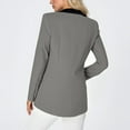 thumbnail image 4 of Ounisa Work office Blazer Jacket for Womens Long Sleeved Double Pocket Turndown One Button Waist Fashion Collar Blazer Collar Blazer, 4 of 8