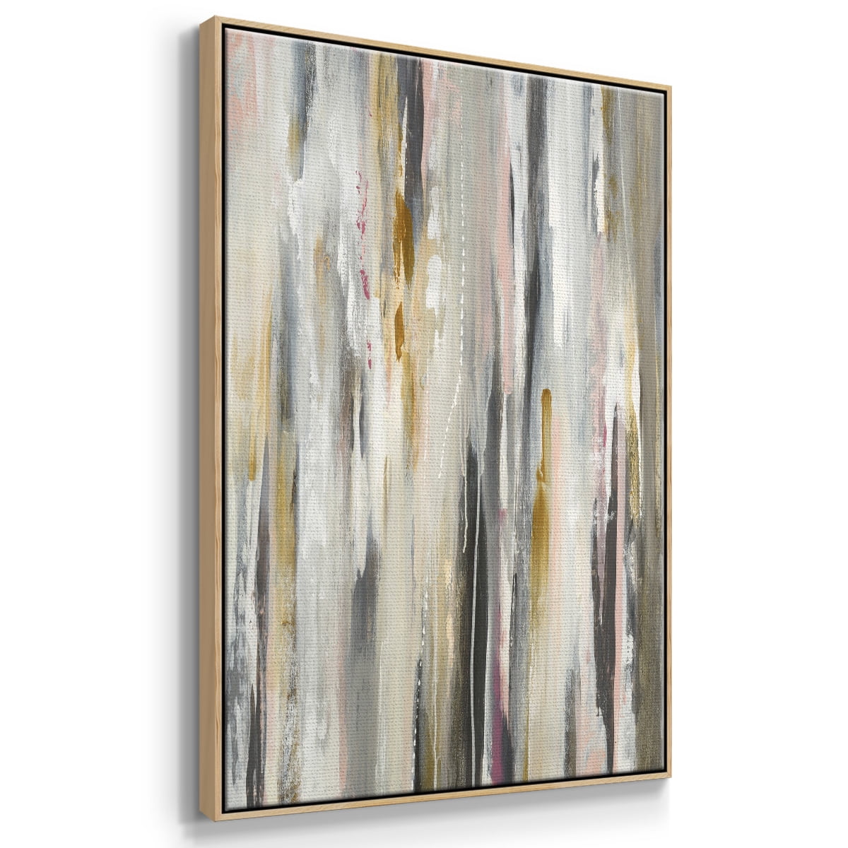 Color Ripple Framed Premium Gallery Wrapped Canvas - Ready to Hang - 27 x 41 - Natural Wood Floating Frame