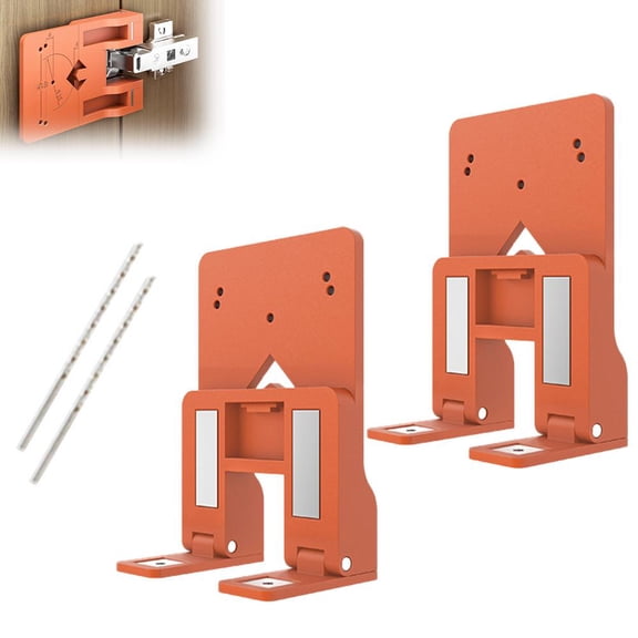 QENASHAING Hinge Jig with Double-Sided Magnets, 2.6 in Wide, Ensures Stable Drilling for 1.38 in Hinges, DIY Cabinet Door Gap Setup Assistant