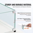 thumbnail image 3 of KFFKFF Fire Pit Table Glass Wind Guard, 36 x 16 x 7.5 Inch, 0.31 Inch Thickness, Durable Tempered Glass Panel with Solid Aluminum Corner Bracket & Rubber Feet, Simple Assembly, 3 of 9