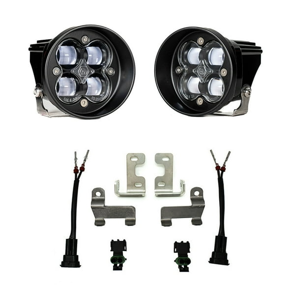 Baja Design Lumière de Conduite/buée 447641 Lumière de Conduite/buée; Squadron-R SAE; LED; Ronde; 29 Watts; Faisceau de Brouillard; 2420 Lumens; Lentille Claire; Boîtier Noir; Ensemble de 2; avec Faisceau de Câblage et Matériel de Montage