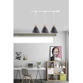 thumbnail image 4 of FSLiving H-Style Track Mount Pendant Fixture Scandinavian Style Pendant Lights for Kitchen Hanging Lamp Modern Wood and Aluminium Light Customizable,Grey - 3 Lights, 4 of 6