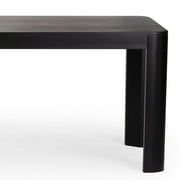 Plank+Beam Contour 72 Dining Table, Solid Wood Table for 6,Rectangular Table, Black