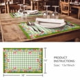 thumbnail image 3 of Placemats 1 Pack, Easter Woven Placemat, Linen Place Mats for Kitchen/Dining Tables, Rabbit Ears Colorful Eggs Green White Buffalo Plaid Washable Table Mats for Party, 3 of 8