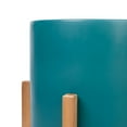 thumbnail image 2 of Liam Modern Ceramic Planter with Wood Legs, 2 of 4