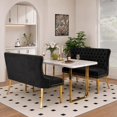 thumbnail image 2 of Aoowow Velvet 2 Seat Dining Bench Black Golden Legs, 2 of 7