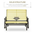 thumbnail image 6 of Outsunny 2-Person Outdoor Glider BenchPatio Glider Loveseat Chair with Powder Coated Steel Frameï¼2 Seats Porch Rocking Glider for Backyard, Lawn, Garden and Porch, Beige, 6 of 9
