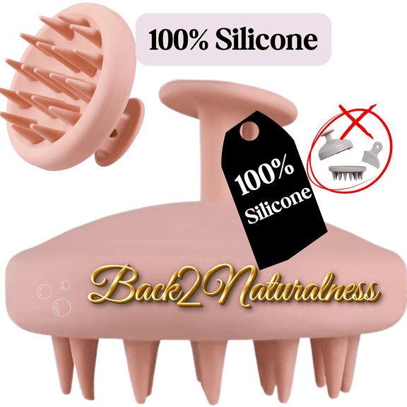 Back2Naturalness Silicone Scalp Massager | Scalp Scrubber for Hair Growth & Dandruff Relief, Pink