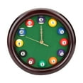 thumbnail image 4 of Reloj de pared con forma de bola de billar, reloj de pared para mesa de billar con manecillas doradas, decoración de pared de 10 pulgadas para club de, 4 of 8