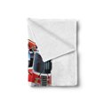 thumbnail image 2 of Truck Soft Flannel Fleece Throw Blanket, Security of the Public Themed Speeding Vehicle Department Dangerous Job, Cozy Plush for Indoor and Outdoor Use, 50" x 70", Baby Blue Scarlet, by Ambesonne, 2 of 5