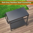 thumbnail image 5 of TORVA Outdoor Prep Cart PVD Gunmetal Finish Dining Table Top for Pizza Oven, Patio Grilling Backyard BBQ Grill Cart, Gray, 5 of 8