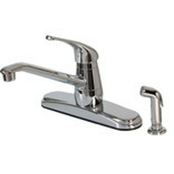 Hardware House Single Handle Kitchen NonMetallic Faucet with Sprayer with Chrome finish
