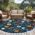 thumbnail image 4 of Navy Blue Sports Round Area Rug 8Ft Washable Large Circle Rugs for Living Room Dorm, Football Basketball Rugby Baseball Non-Slip Carpet Floor Mats Indoor Outdoor Carpet Runner Aesthetic Home Decor, 4 of 8
