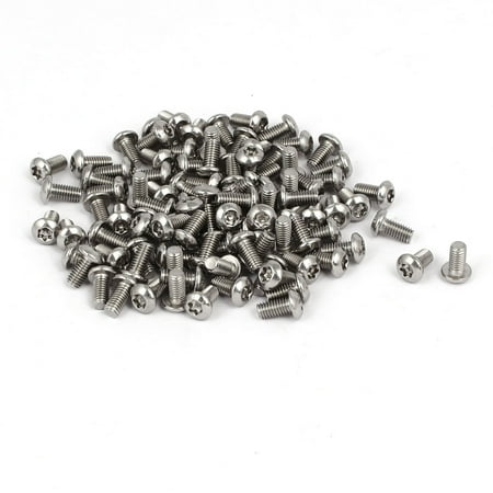 

M3x6mm 304 Stainless Steel Button Head Torx Security Machine Screws 100pcs