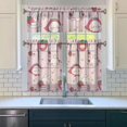 thumbnail image 3 of Kitchen Curtains 36 Inch Short - 3 Panel Set Strawberry Print, Rod Pocket Window Curtains 100% Polyester, Cute Fruit Valance for Farmhouse, Cafe, Living Room, Bedroom, Easy Wash, 3 of 6