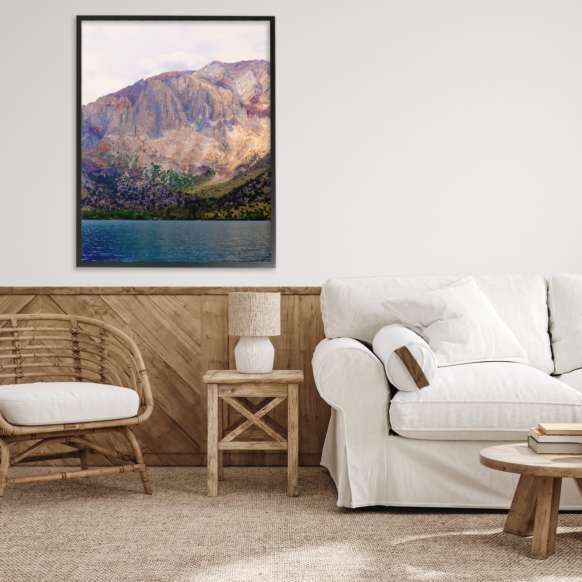 Stupell Industries Serene Lake Beneath Mountains Black Framed Giclee Art, design by Gemma Bardot