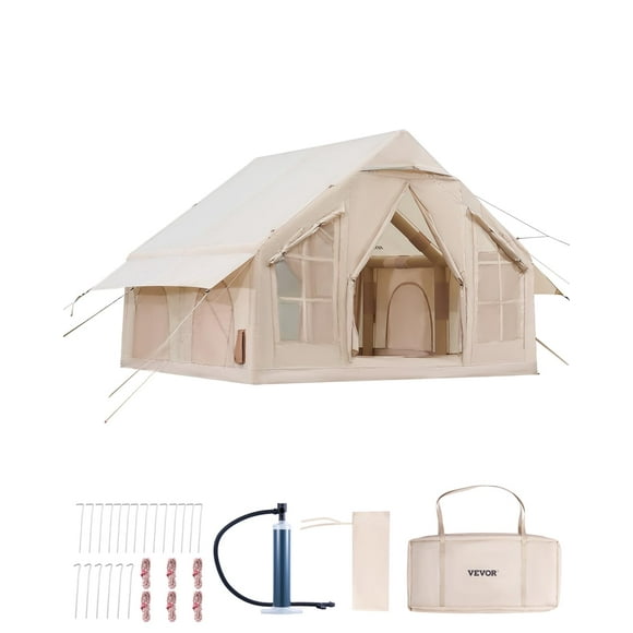 Carpa inflable VEVOR para 4-6 personas, 4 estaciones, con enchufe para estufa y aire acondicionado