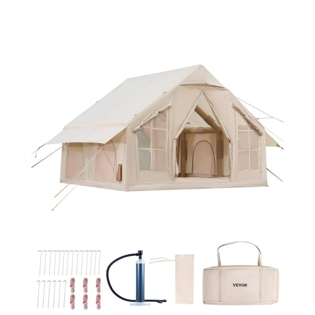 Carpa inflable VEVOR para 4-6 personas, 4 estaciones, con enchufe para estufa y aire acondicionado