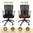 thumbnail image 4 of Office Chair Cover, Soft Computer Chair Seat Slipcover, L(45-48cm), Dark Brown, 4 of 8