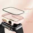 thumbnail image 4 of 2 Pack Bling Case for Apple Watch SE 2 Series 6/5/4 SE 44mm with Tempered Glass Screen Protector, All Round Full Protection Hard PC Cover Bumper for iWatch Accessories, Pink, 4 of 5