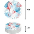 thumbnail image 1 of RYLABLUE Nautical Sea World Fish Shell Seahorse Set of 8 Round Coaster for Drinks, Absorbent Ceramic Stone Coasters Cup Mat with Cork Base for Home Kitchen Room Coffee Table Bar Decor, 1 of 5