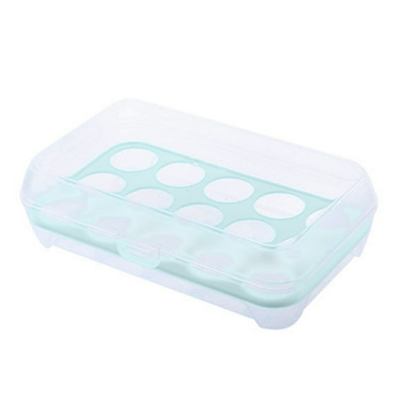 1Pack Covered Egg Holder,Clear Egg Holder Storage Container,Stackable Plastic Refrigerator Egg Trays for Deviled Egg,Protect and Keep Fresh(15 Eggs)