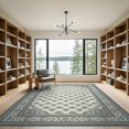 thumbnail image 2 of ODIKA Large Grey Retro Traditional Vintage Ornamental Allover Distressed Low Profile Flatwoven for Great Room, Indoor Open Concept, Living, 2 of 7