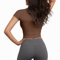 thumbnail image 3 of LIUJUNSHOP Seamless Crop Workout Tops for Women - Athletic Running Gym Yoga Short Sleeve Shirts Basic, 3 of 5