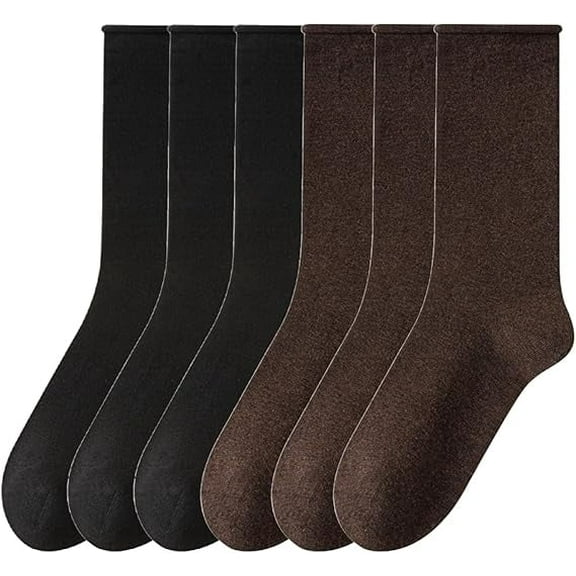 Sookeceks 6 Pairs Cotton Crew Socks for Women, Soft Fall/Winter Socks Above Ankle Socks for Casual Size 5-9