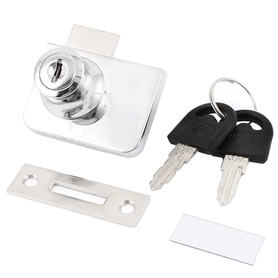 Show Case Display Door Lock w 2 Keys for 10mm Thickness Glass