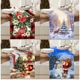 thumbnail image 2 of Camino de mesa navideño, adornos de nieve de bosque, Papá Noel, enanos, mantel rojo de Navidad, decoración de mesa, decoración de fiesta, 2 of 4