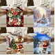 thumbnail image 2 of Camino de mesa navideño, adornos de nieve de bosque, Papá Noel, enanos, mantel rojo de Navidad, decoración de mesa, decoración de fiesta, 2 of 4