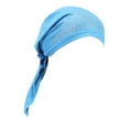thumbnail image 4 of Womens Head Scarf Pre Tied Chemo Hat Beanie Sleep Turban Headwear for Cancer Blue, 4 of 5