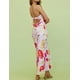 thumbnail image 3 of Vestido largo Realtix con estampado de satén de verano sin espalda para mujer, 3 of 5